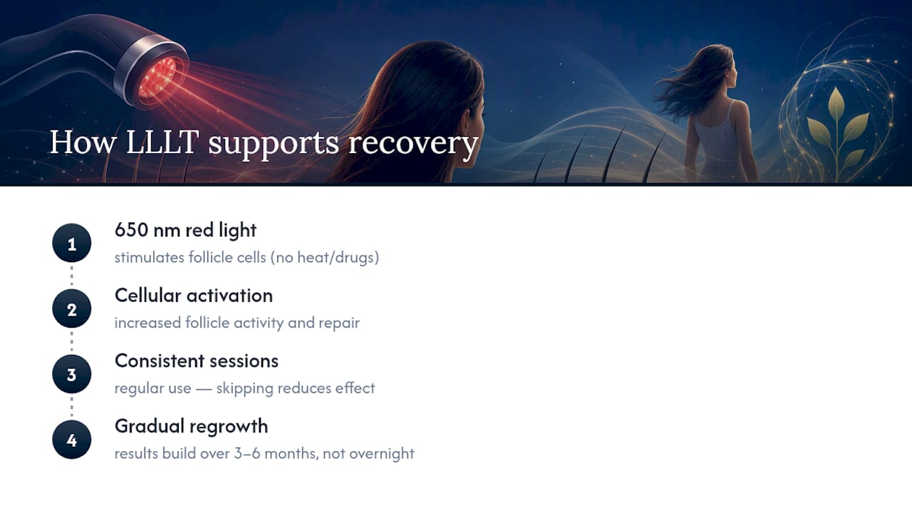 650 nm LLLT hair recovery timeline