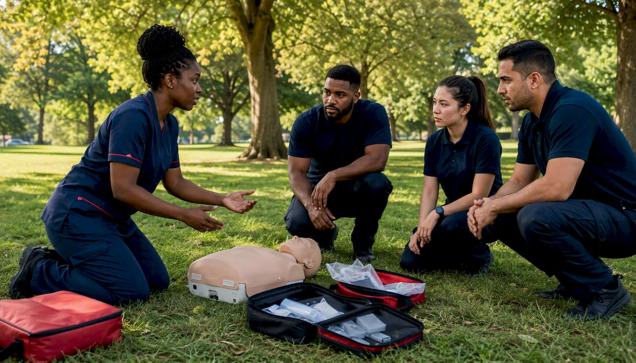 Mise en situation concrète lors d'une formation aux gestes de premiers secours