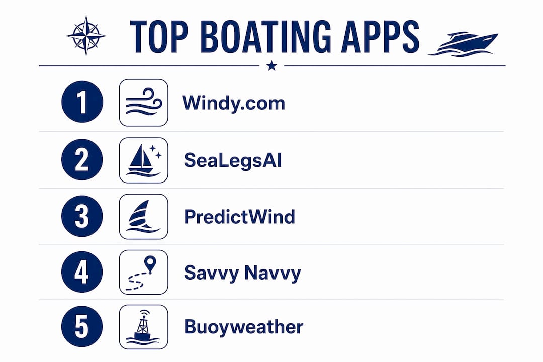 Infographic ranking top boating weather apps