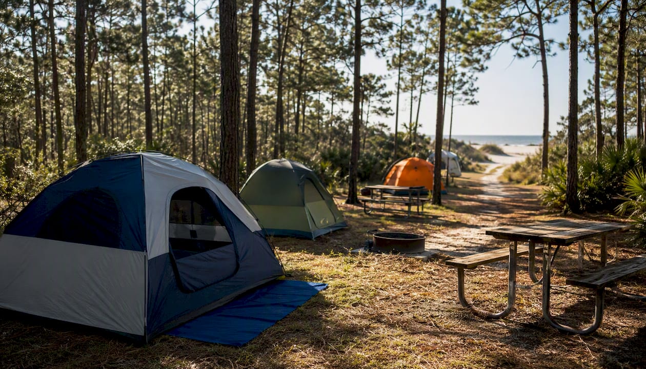 Early morning campground at St. Andrews State Park