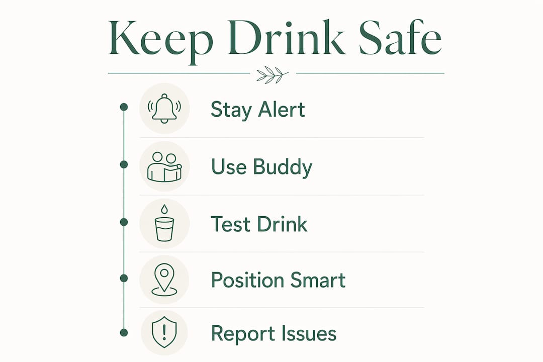 Infographic showing steps to keep drink safe