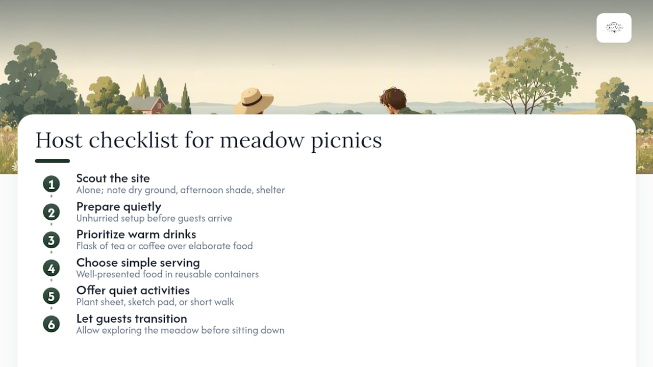 A host's perspective on making a meadow picnic memorable — overview diagram