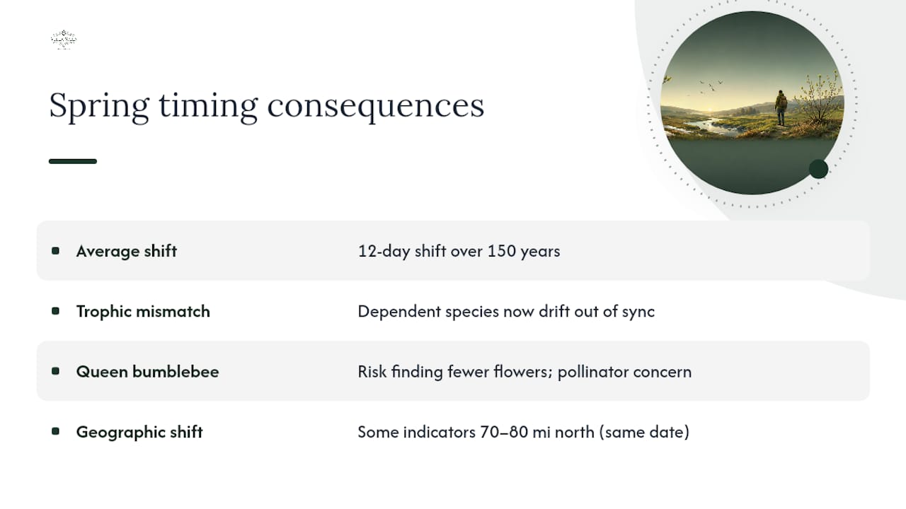 Diagram of phenology shifts and trophic mismatches