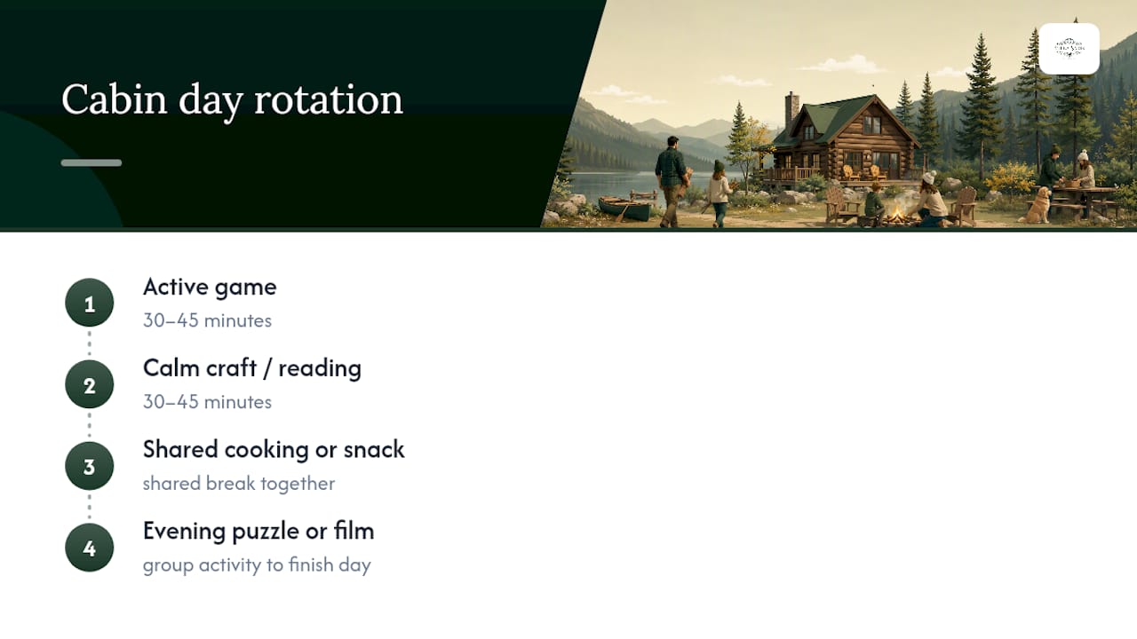 Offline family activity rotation schedule