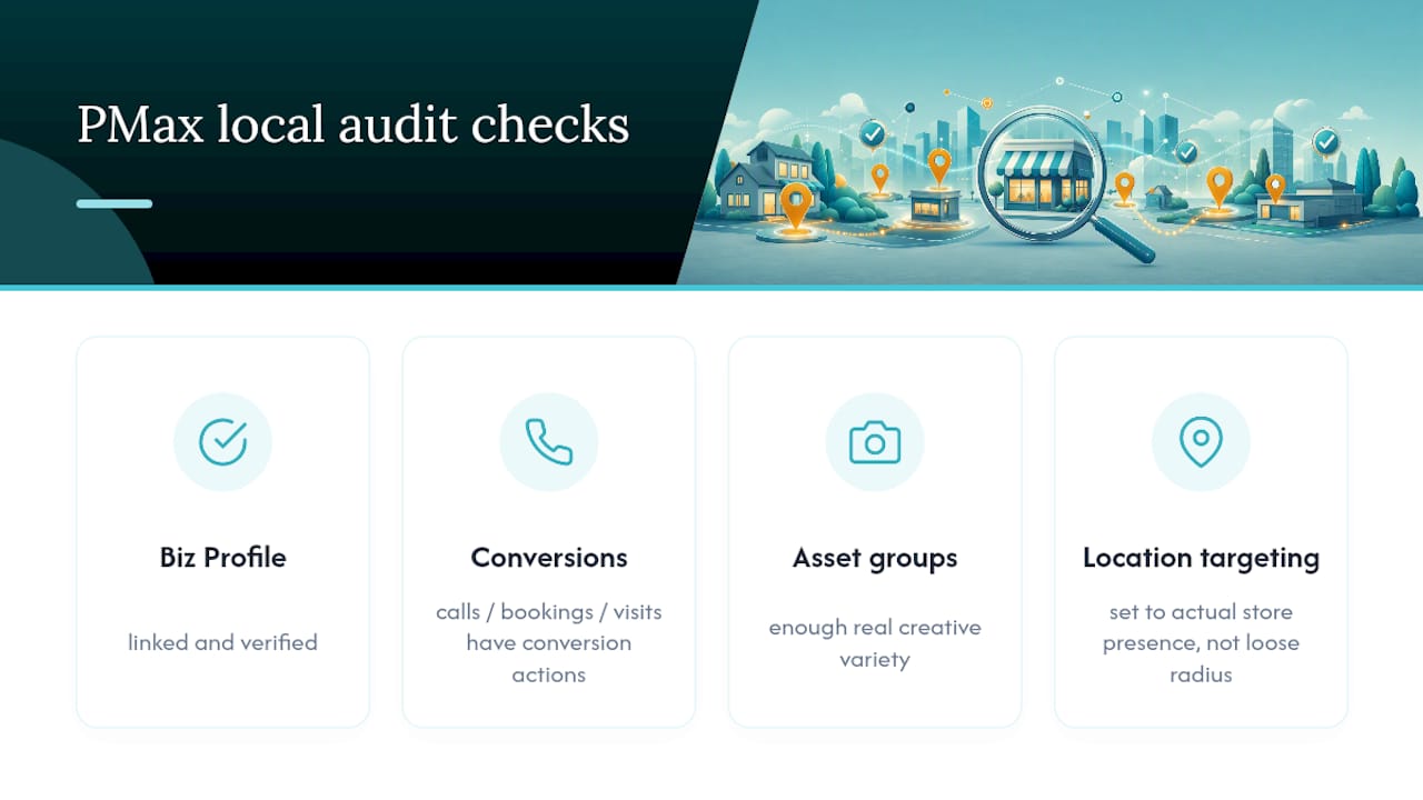 Four-part local PMax audit checklist