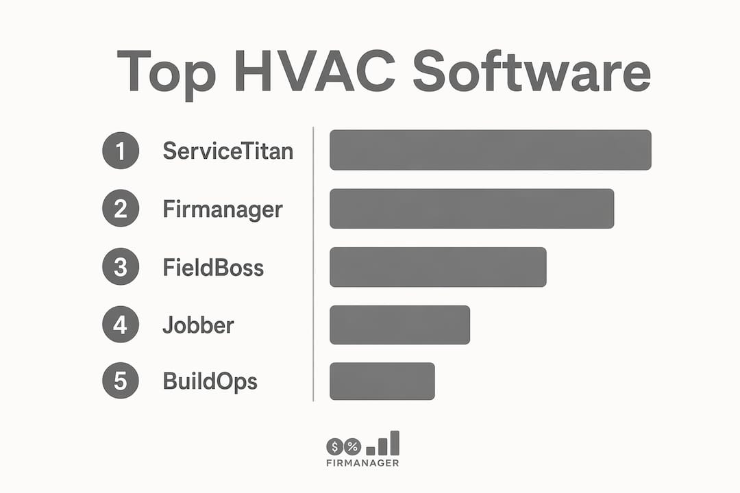 Infographic showing top HVAC dispatch software ranked