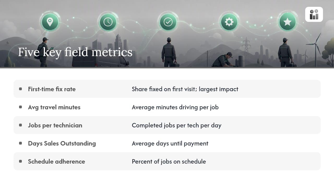 Diagram of five key performance metrics