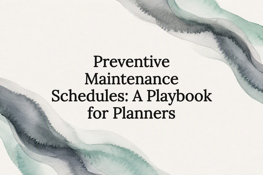 Preventive Maintenance Schedules: A Playbook for Planners