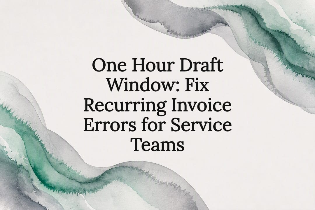 One Hour Draft Window: Fix Recurring Invoice Errors for Service Teams