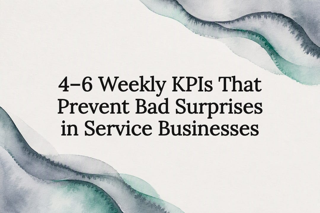 4–6 Weekly KPIs That Prevent Bad Surprises in Service Businesses