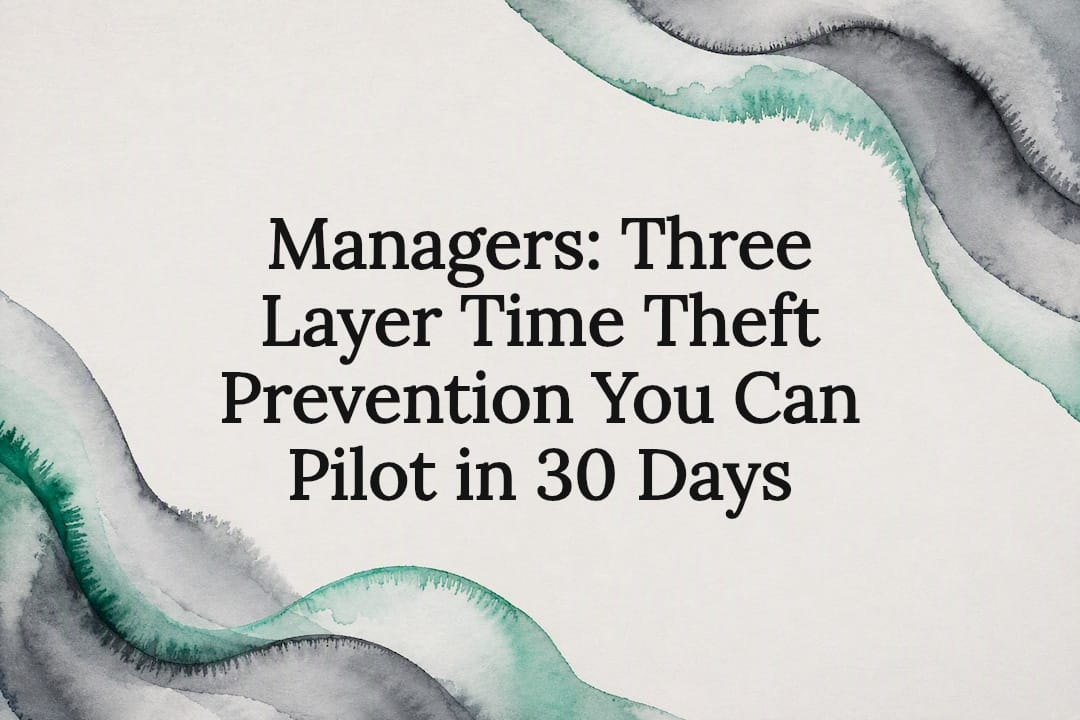 Managers: Three Layer Time Theft Prevention You Can Pilot in 30 Days