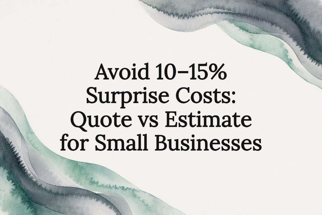 Avoid 10–15% Surprise Costs: Quote vs Estimate for Small Businesses