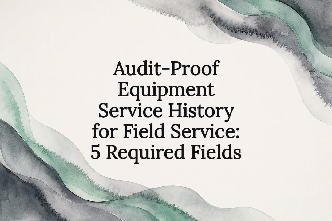 Audit-Proof Equipment Service History for Field Service: 5 Required Fields