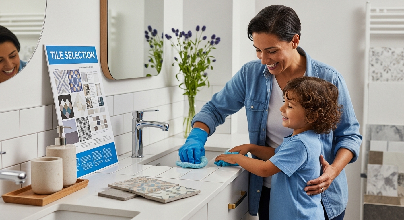 tile cleaning, family interaction