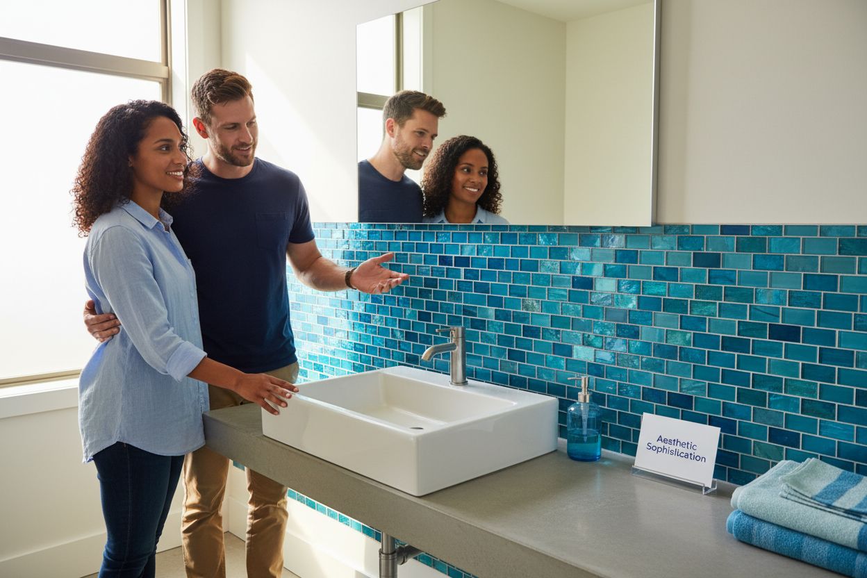 glass mosaic bathroom design