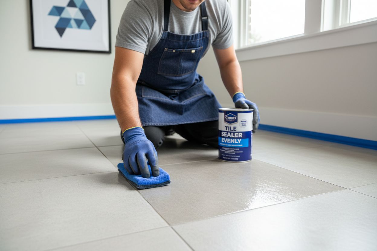 how to seal tile floors, apply sealer