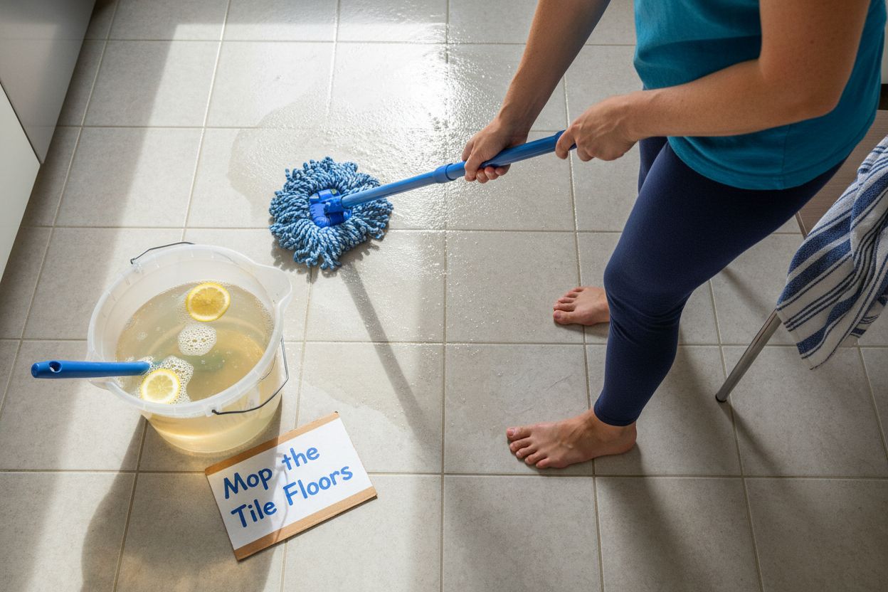 mop tile floors cleaning