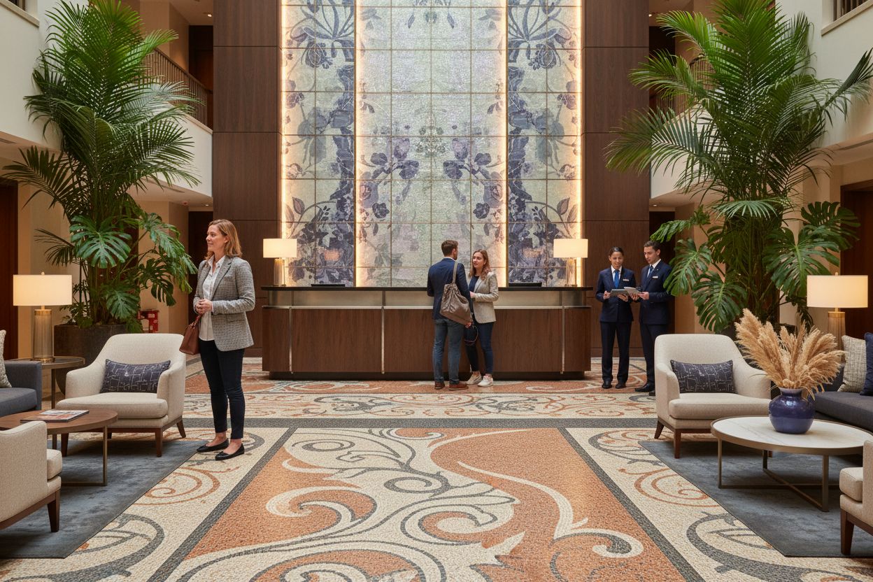 patterned tile lobby