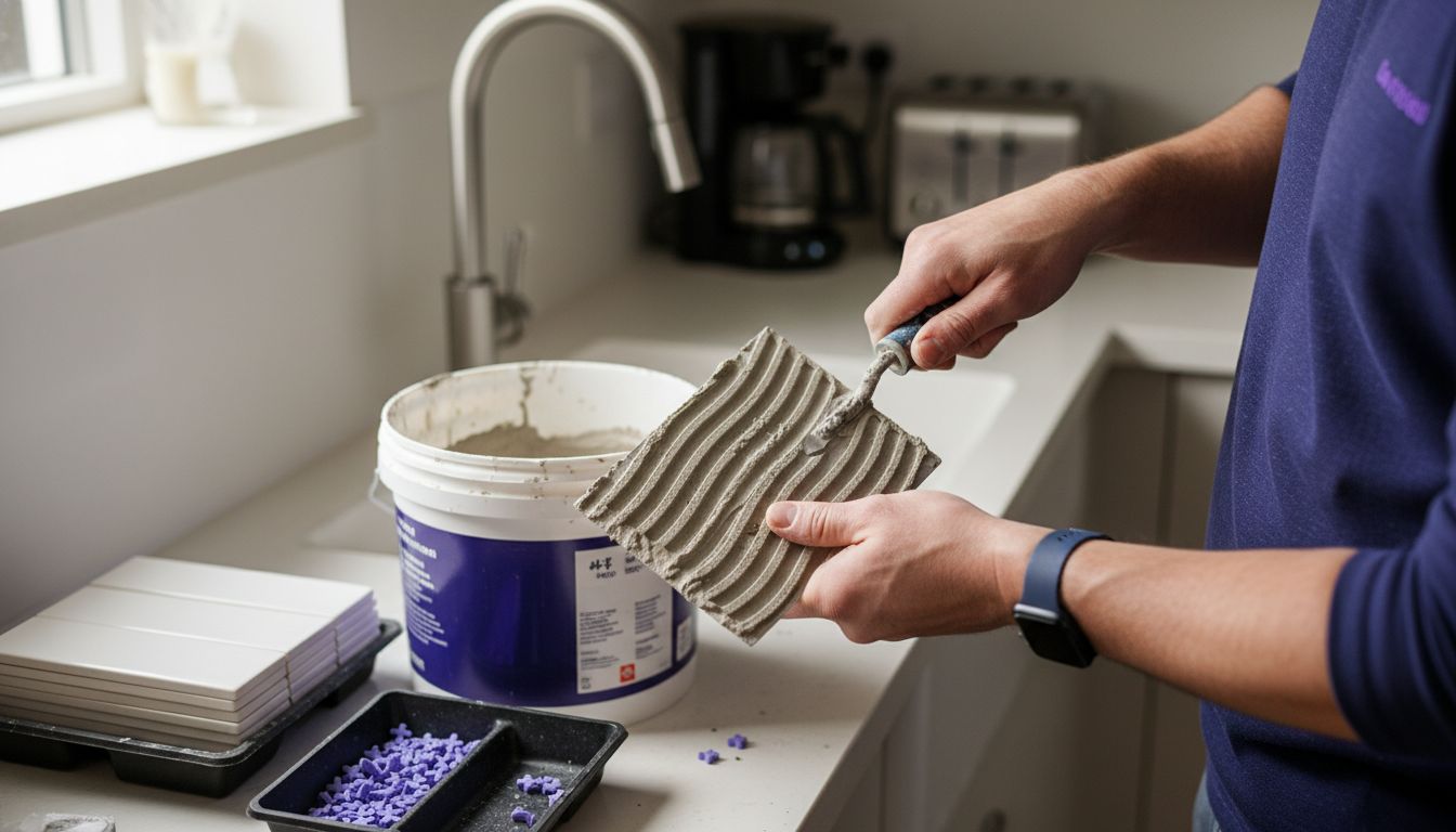 tile adhesive application