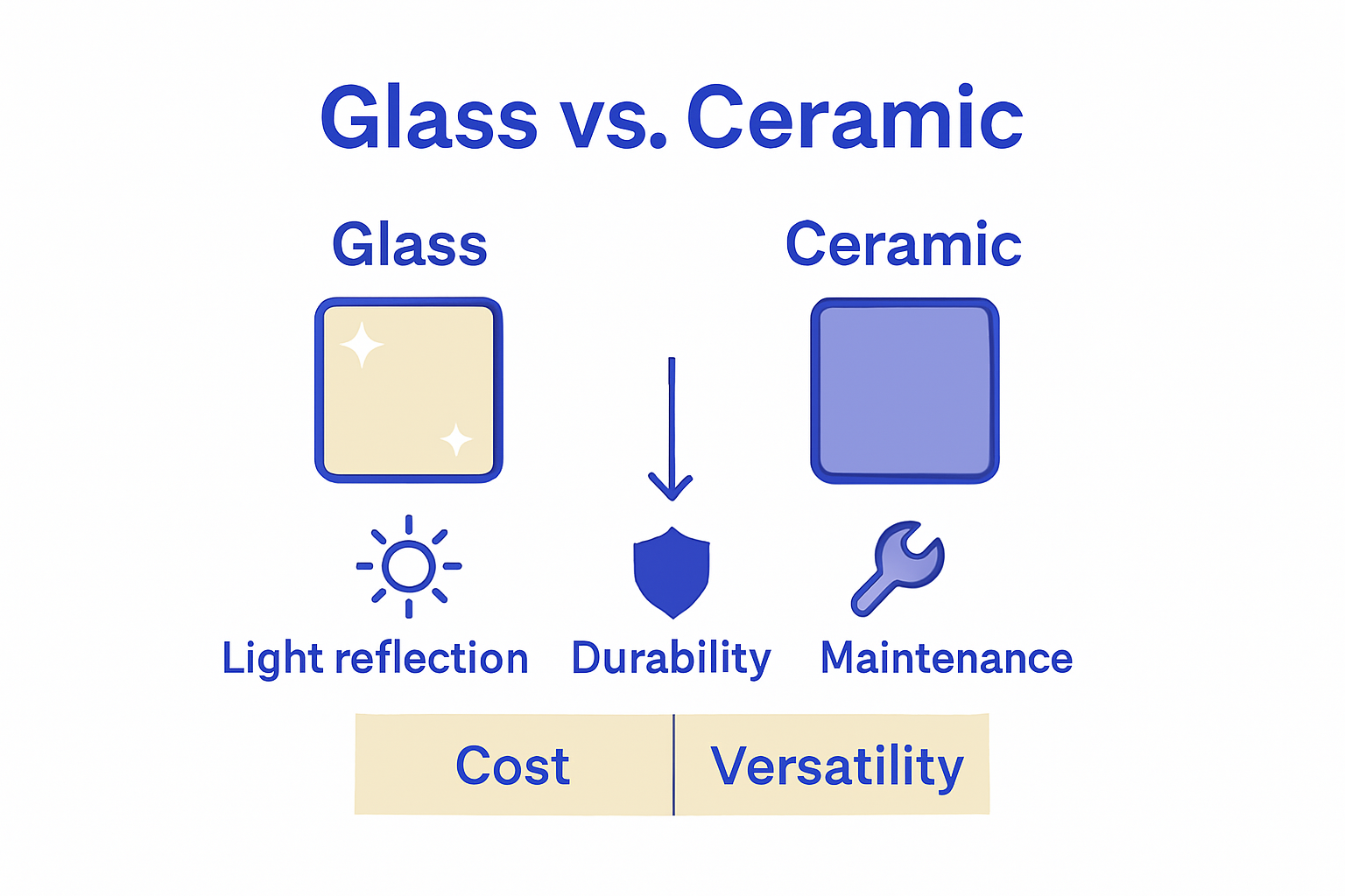 Glass tiles versus ceramic tiles infographic