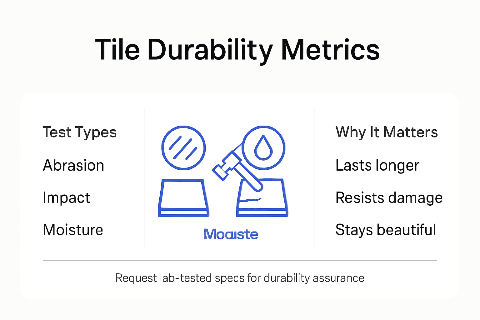 Infographic explaining tile durability tests