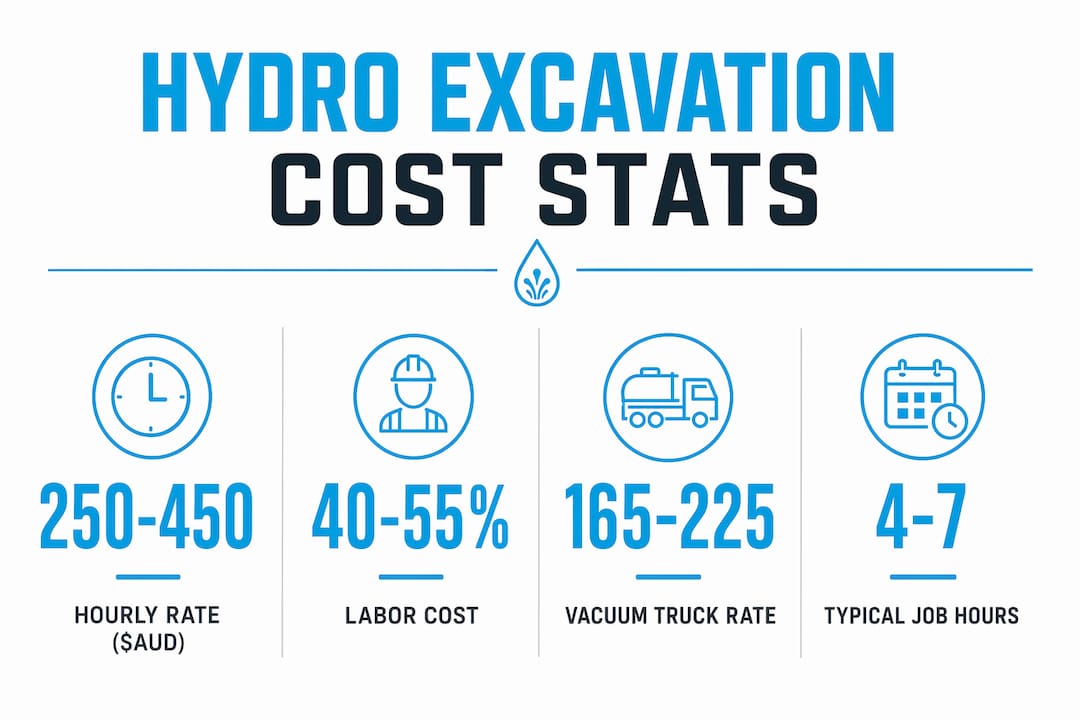 Infographic illustrating hydro excavation cost statistics