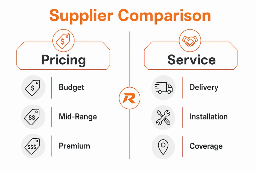Infographic comparing landscaping rock suppliers in Melbourne
