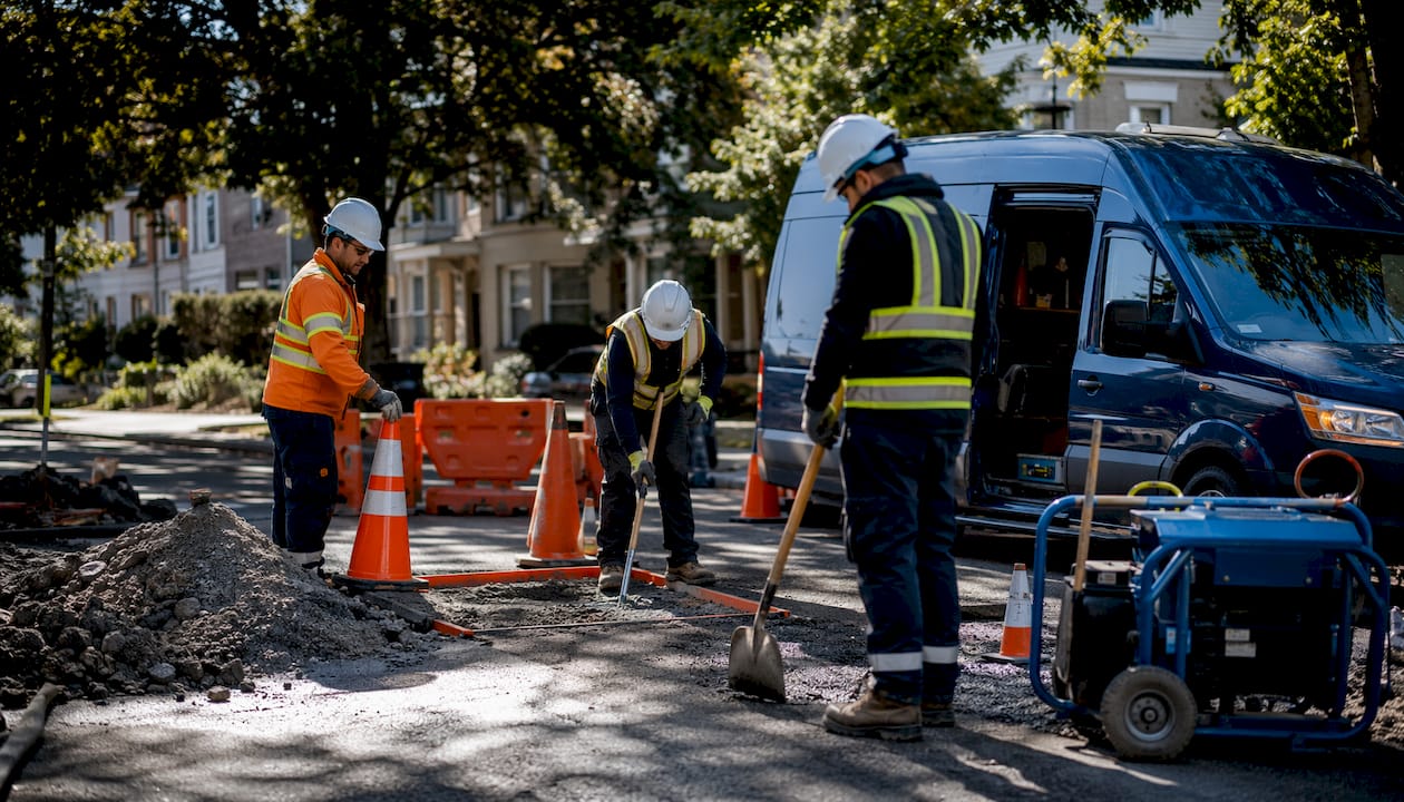 Road excavation site preparation in Victoria