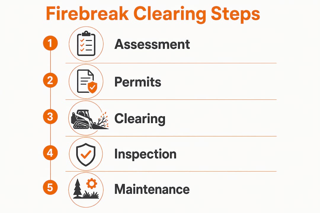 Infographic showing firebreak clearing process steps