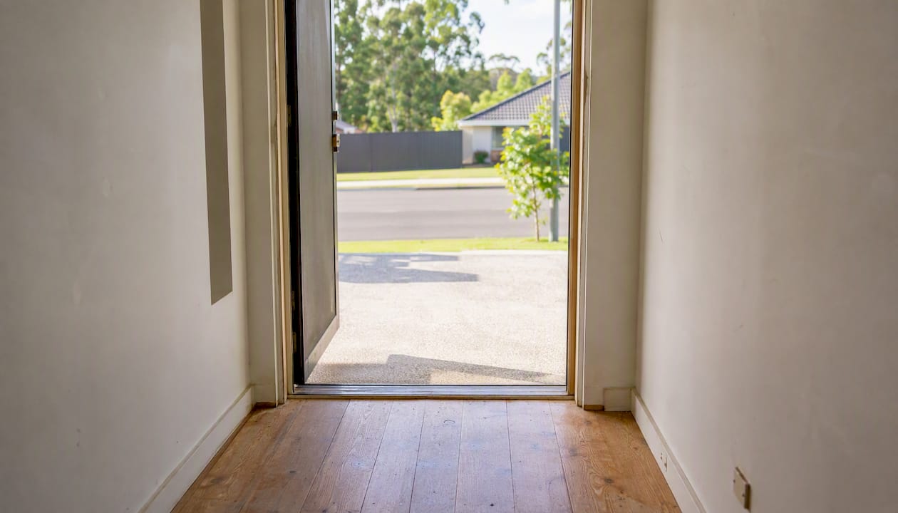 Cleared doorway ready for security door installation