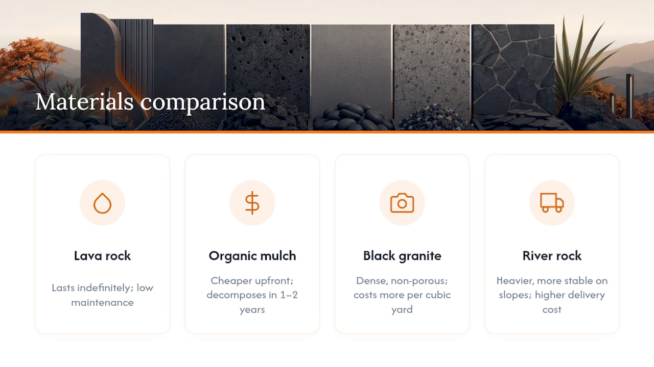 Comparison chart of landscaping materials