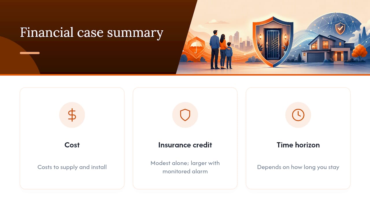 Diagram of security door cost versus insurance discount savings