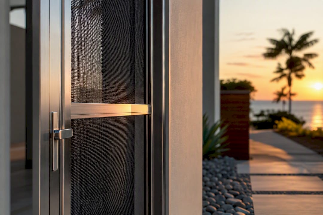 Coastal home security door stainless steel frame