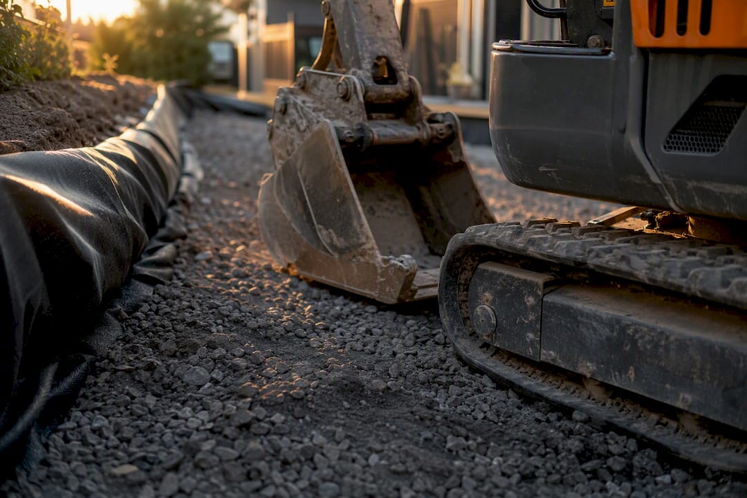 Compact earthmoving machinery in tight space