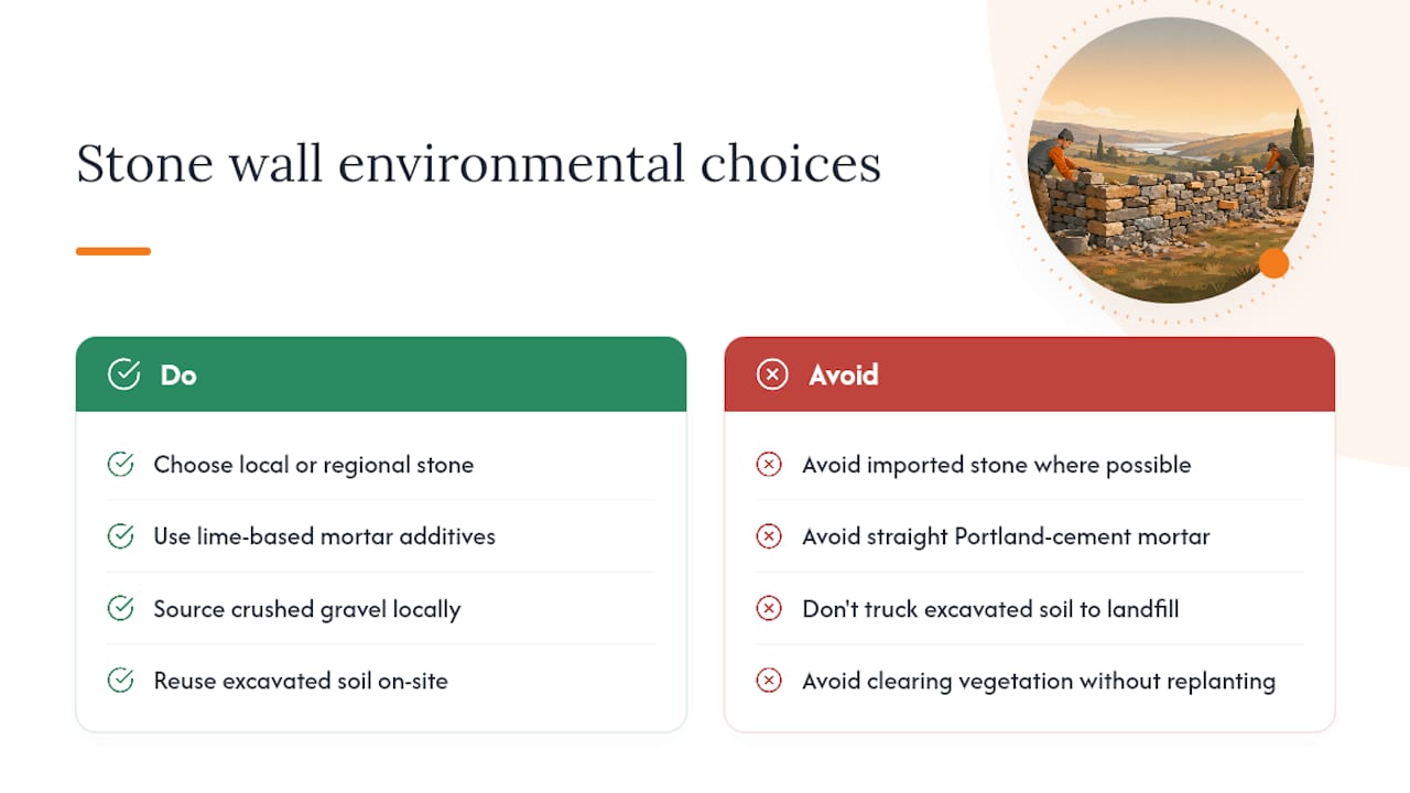 Environmental Considerations for Stone Wall Construction — overview diagram