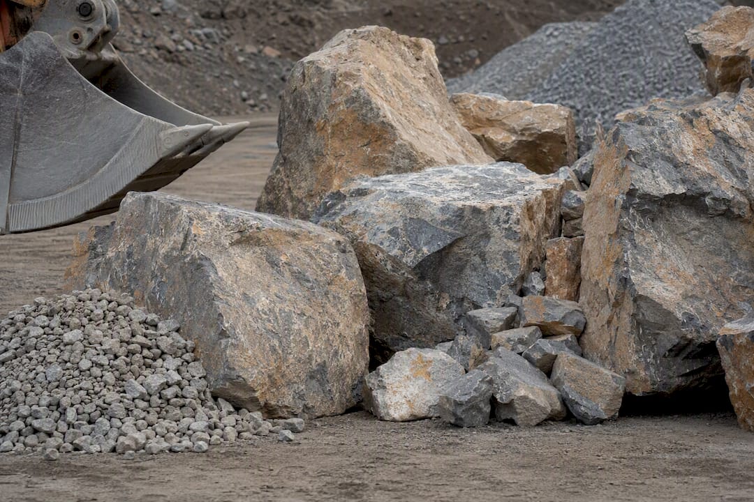 Landscape boulders prepared for quarry delivery