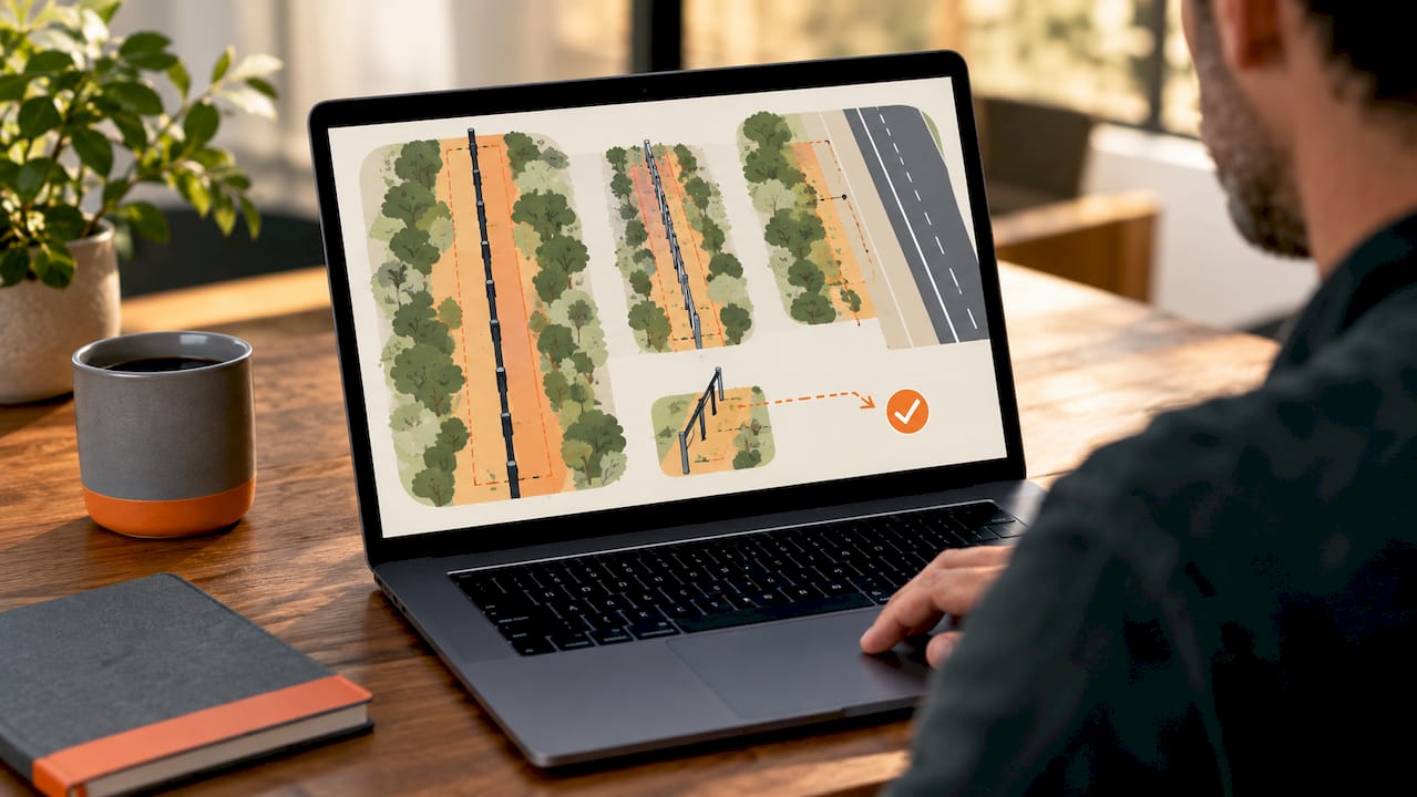 Fence clearance zones beside Australian boundary