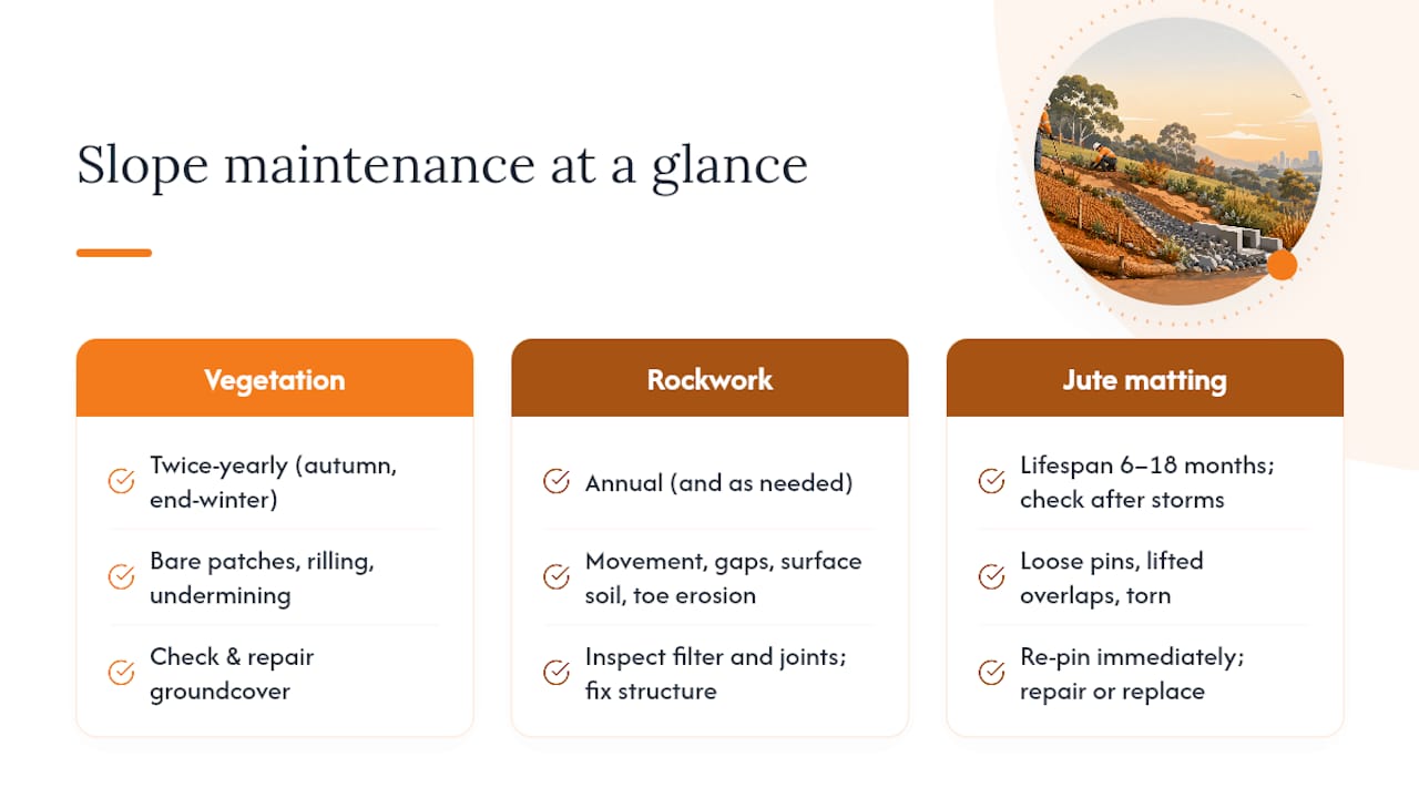 Slope maintenance timing and warning signs