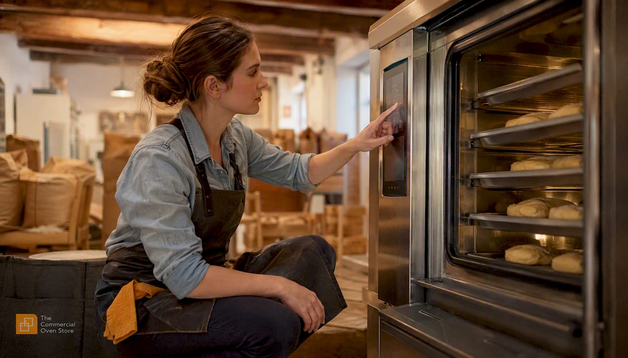 Baker setting bakery-depth oven controls