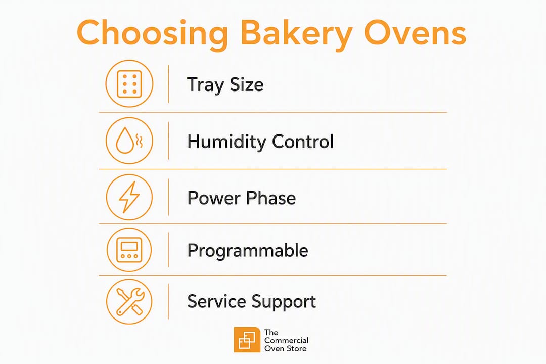 Infographic summarising bakery convection oven features