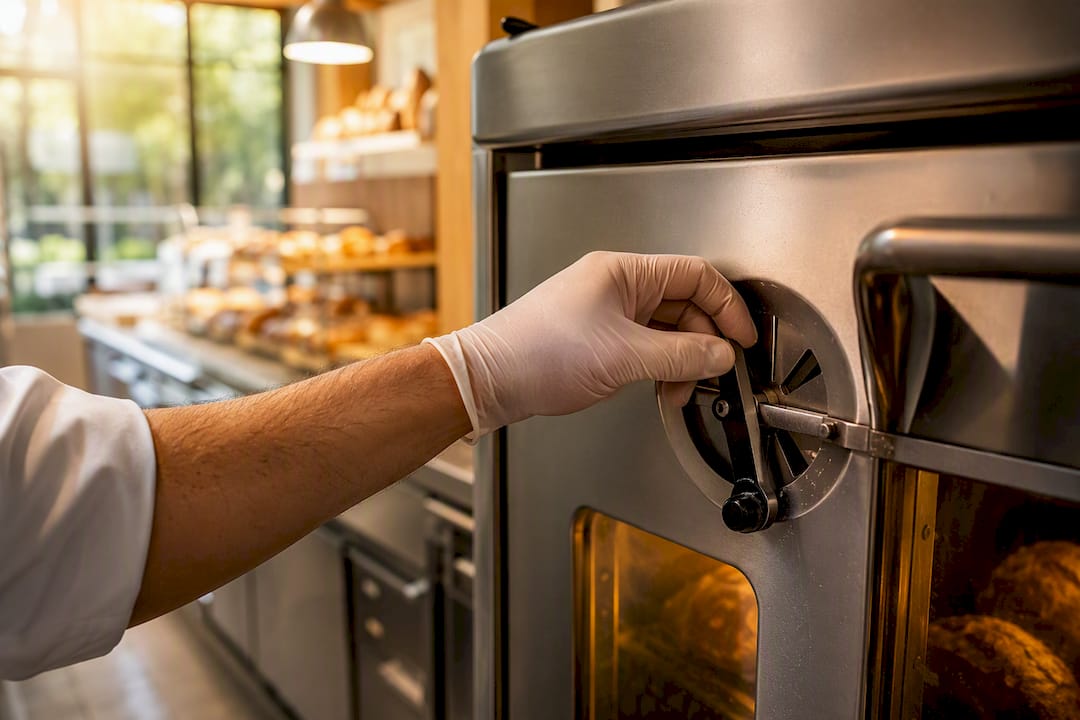 Hand adjusting oven vent control