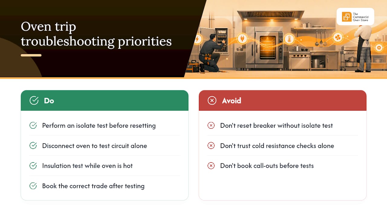 An editorial take on troubleshooting commercial oven trips — overview diagram