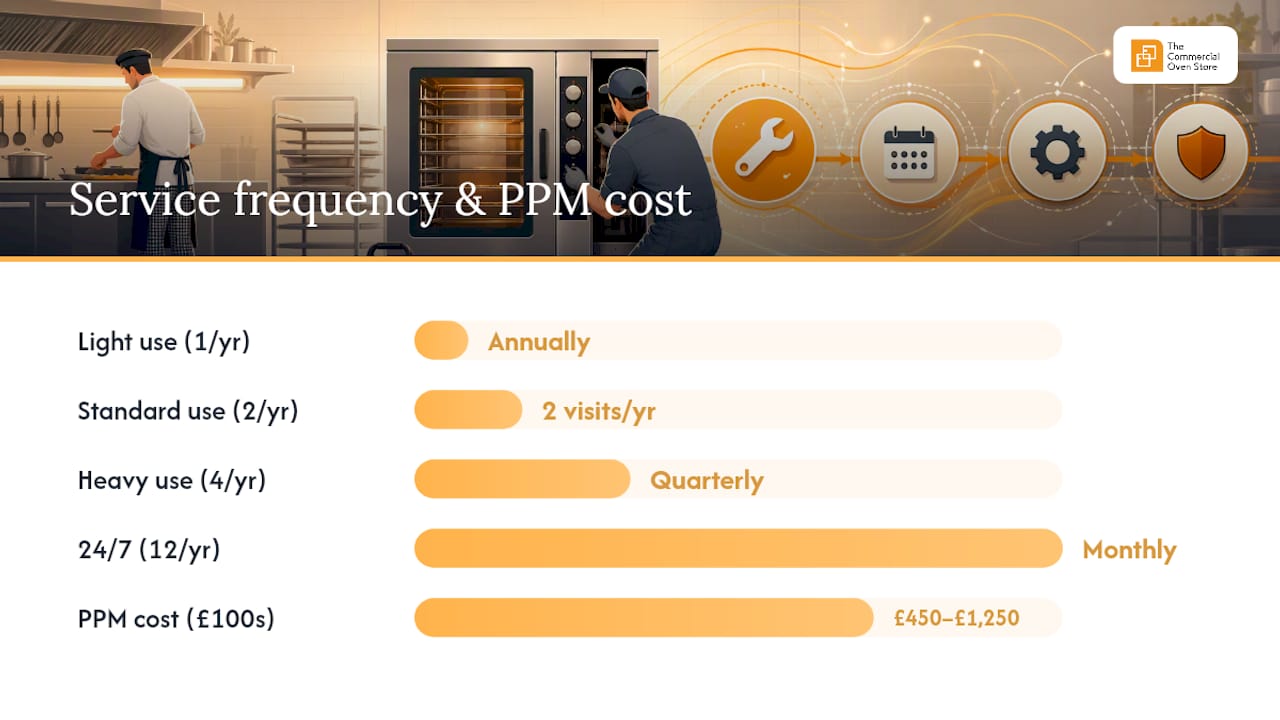Commercial oven service frequency and annual costs