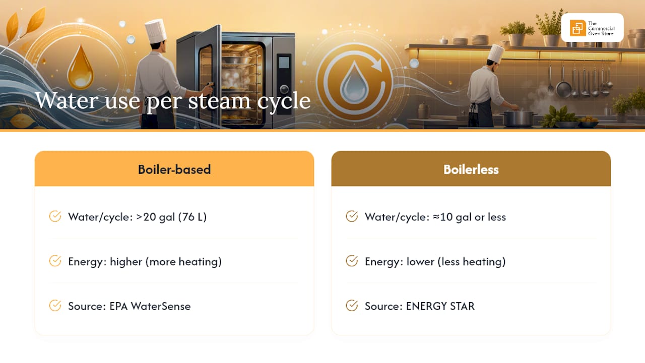 Combi oven water use comparison