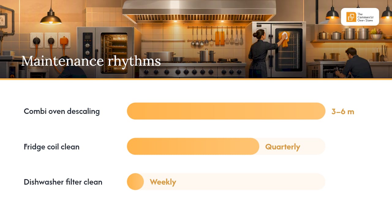Maintenance intervals for kitchen equipment
