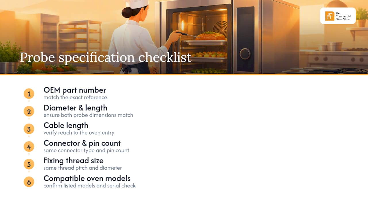 Core probe specification checklist fields