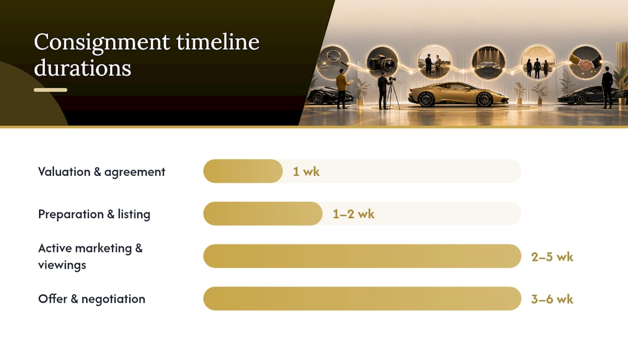 Consignment process timeline from valuation to settlement