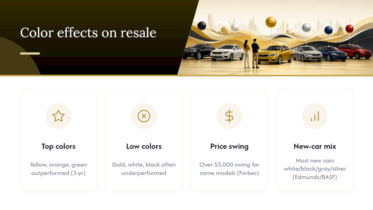Resale depreciation differences by car color