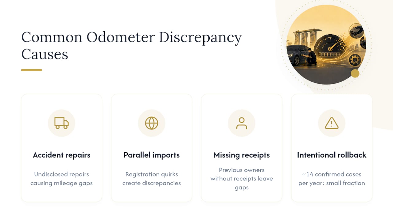 Diagram of odometer discrepancy causes