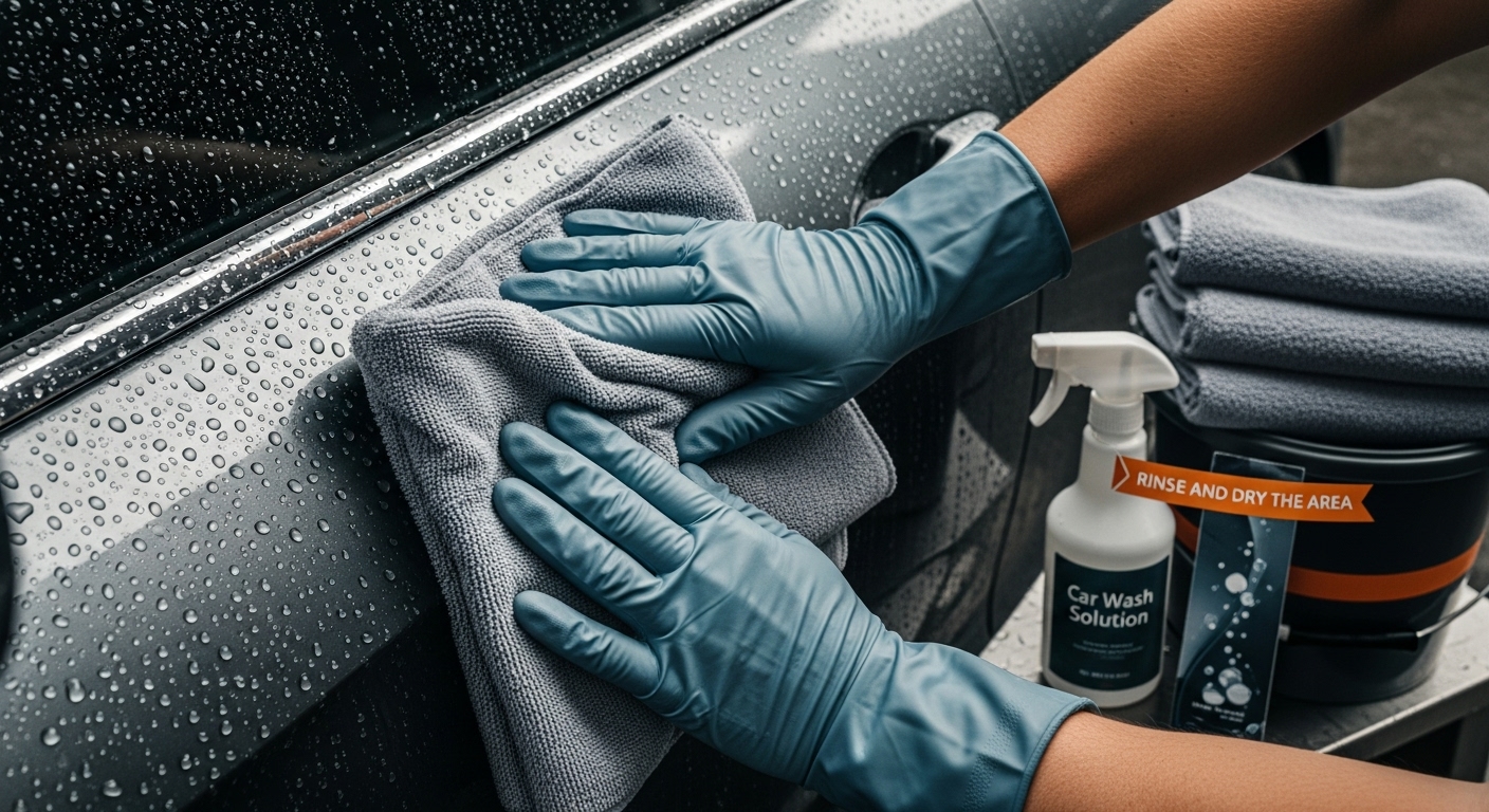 car stain drying process